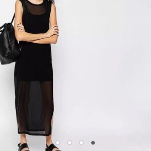 ASOS sheer dress with slip